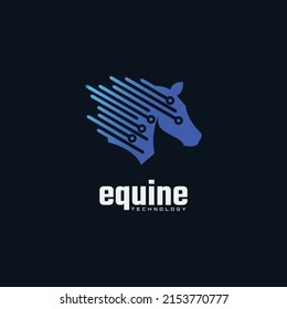 Vector Logo Illustration Equine Gradient Colorful Style.