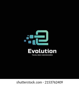 Vector Logo Illustration Evolution Gradient Colorful Style.