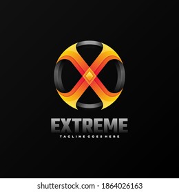 Ilustración con logotipo vectorial Estilo de color de gradiente extremo.