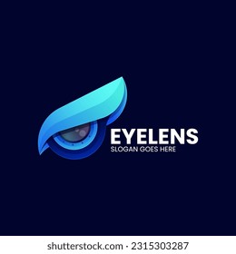 Logo del vector Ilustración Estilo de color gradiente ocular