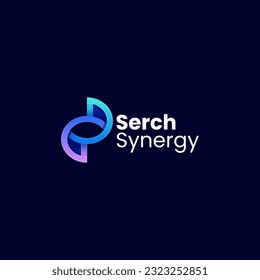 Vector Logo Illustration Eye Synergy Gradient Colorful Style