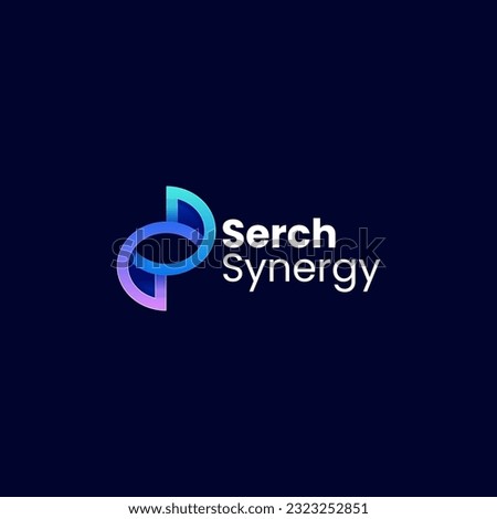 Vector Logo Illustration Eye Synergy Gradient Colorful Style