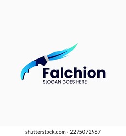 Vector Logo Illustration Falchion Gradient Colorful Style