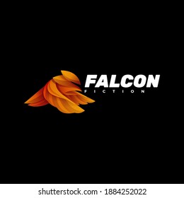 Vector Logo Illustration Falcon Gradient Colorful Style.