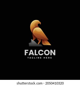 Vektorlogo Illustration Falcon Farbverlauf-Stil.