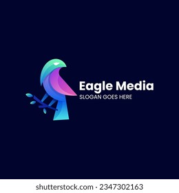 vector logo illustration falcon gradient colorful style