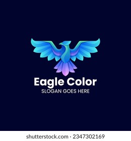 vector logo illustration falcon gradient colorful style