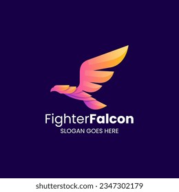 vector logo illustration falcon gradient colorful style