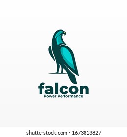 Vektorillustration Logo Illustration Falcon Mascot Cartoon Stil.