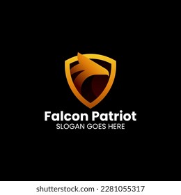 Vector Logo Illustration Falcon Patriot Gradient Colorful  Style