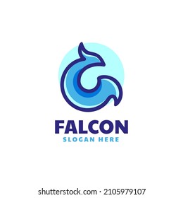 Vektorlogo Illustration Falcon Simple Mascot Style.