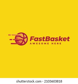 Ilustración con logotipo vectorial Estilo de gradiente de cesta rápida.