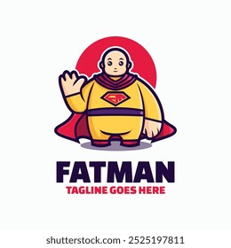 Ilustração de logotipo de vetor Fatman Mascot Cartoon Style