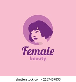 Ilustración del logotipo vectorial Estilo de mascota simple femenino.
