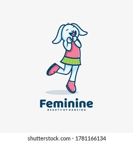 Vector Logo Illustration Feminine Simple Mascot Style.