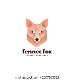 Ilustración con logotipo vectorial Estilo de color gradiente de Fennec Fox.