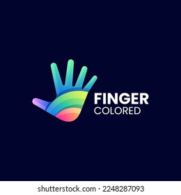 Vector Logo Illustration Finger Gradient Colorful Style