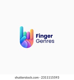 Vector Logo Illustration Finger Gradient Colorful Style