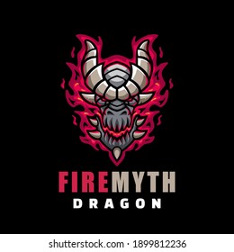 Vector Logo Illustration Fire Myth E Sport and Sport Style.