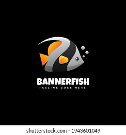 Vector Logo Illustration Fish Gradient Colorful Style.