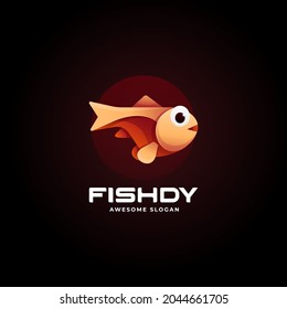 Vector Logo Illustration Fish Gradient Colorful Style.