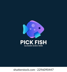 Vector Logo Illustration Fish Gradient Colorful Style