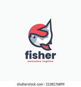 Vektorlogo-Illustration Fisher Simple Mascot Style.
