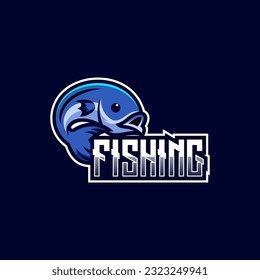 Vector Logo Illustration Fishing E- Sport And Sport Style. 