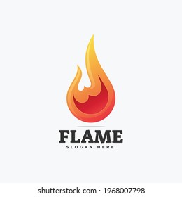 Vector Logo Illustration Flame Gradient Colorful Style.