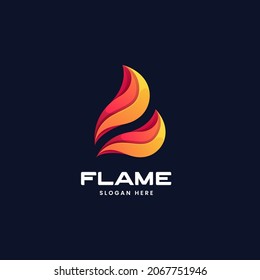 Vector Logo Illustration Flame Gradient Colorful Style.