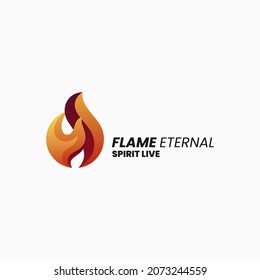 Vector Logo Illustration Flame Gradient Colorful Style.
