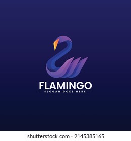 Logo Vector Ilustración Estilo de color gradiente flamenco.