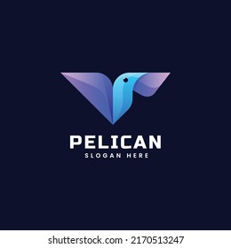 Vector Logo Illustration Flamingo Gradient Colorful Style.