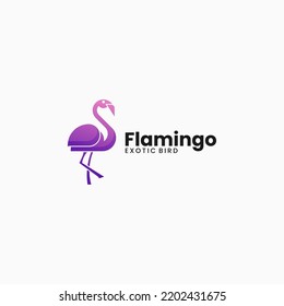 Vektorlogo-Illustration Flamingo Farbverlauf-Stil