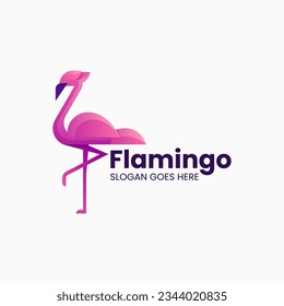 Vektorlogo-Illustration Flamingo Farbverlauf-Stil