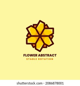 Vector Logo Illustration Flower Abstract Simple Mascot Style.