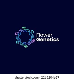 Vector Logo Illustration Flower Genetic Gradient Colorful Style