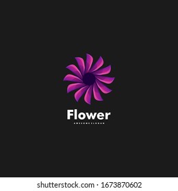 Vector Logo Illustration Flower Gradient Colorful Style.