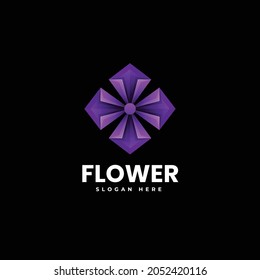 Logo Vector Ilustración Estilo de color gradiente de flor.