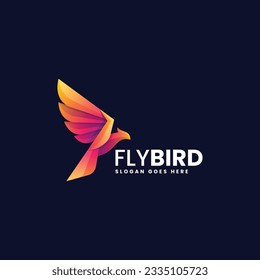 Vektorlogo-Illustration Fly Bird Farbverlauf-Stil