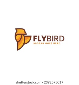 Vector Logo Illustration Fly Bird Simple Mascot Style
