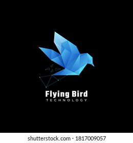 Vektorlogo Illustration Flying Bird Farbverlauf-Stil.