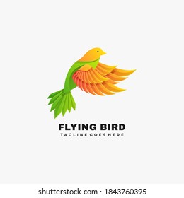 Vektorlogo Illustration Flying Bird Farbverlauf-Stil.