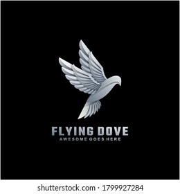 Illustration des Vektorlogos Flying Dove Farbverlauf.