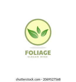 Ilustración del logotipo vectorial Estilo de color gradiente del follaje.