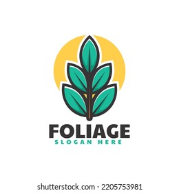 Vector Logo Illustration Foliage Simple Mascot Style