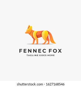 Vector Logo Illustration Fox Elegant Gradient Colorful