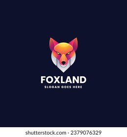 Vector Logo Illustration Fox Gradient Colorful Style