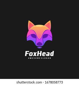 Vektorillustration Logo Illustration Fox Head Farbverlauf-Stil.