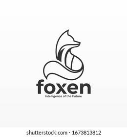 Logotipo vectorial Ilustración estilo Art Line Fox.
